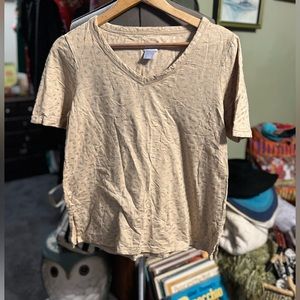 Chicos women’s top size 01 animal metallic neutral color short sleeve top EUC